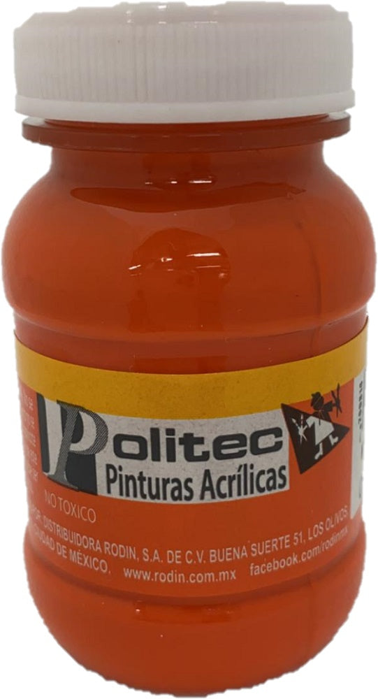 Pintura Acrílica Línea300 100ml Naranja Politec® #308 Pieza 7501230030834 01