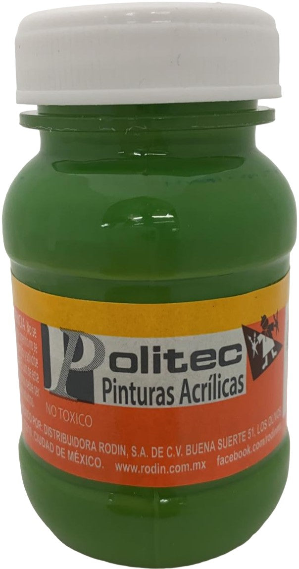 Pintura Acrílica Línea300 100ml Verde Hoja Politec® #328 Pieza 7501230032838 01