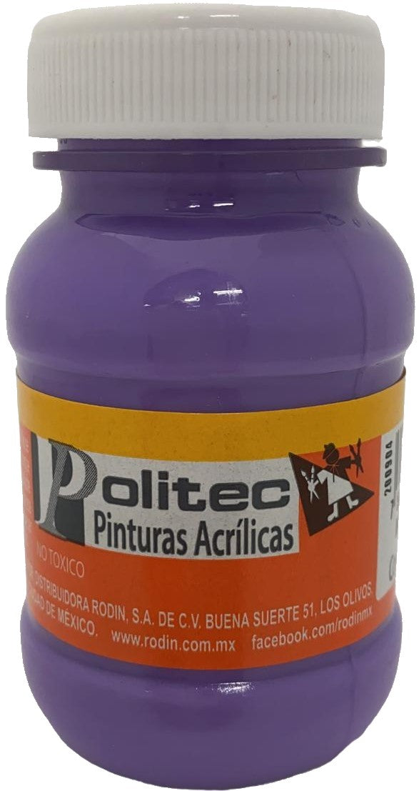 Pintura Acrílica Línea300 100ml Morado Politec® #334 Pieza 7501230033439 01