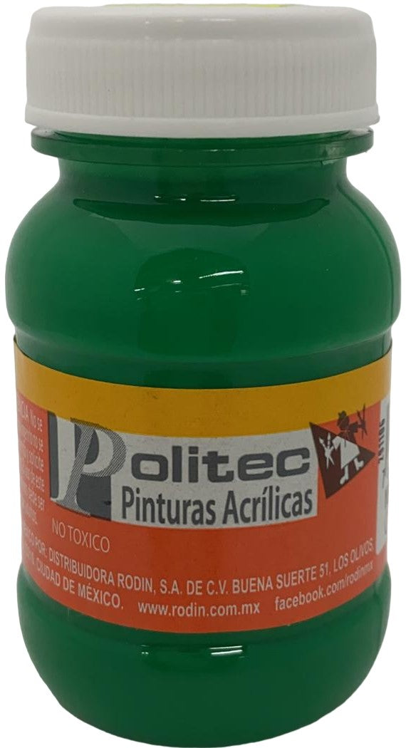 Pintura Acrílica Línea300 100ml Verde Claro Politec® #312 Pieza 7501230031237 01