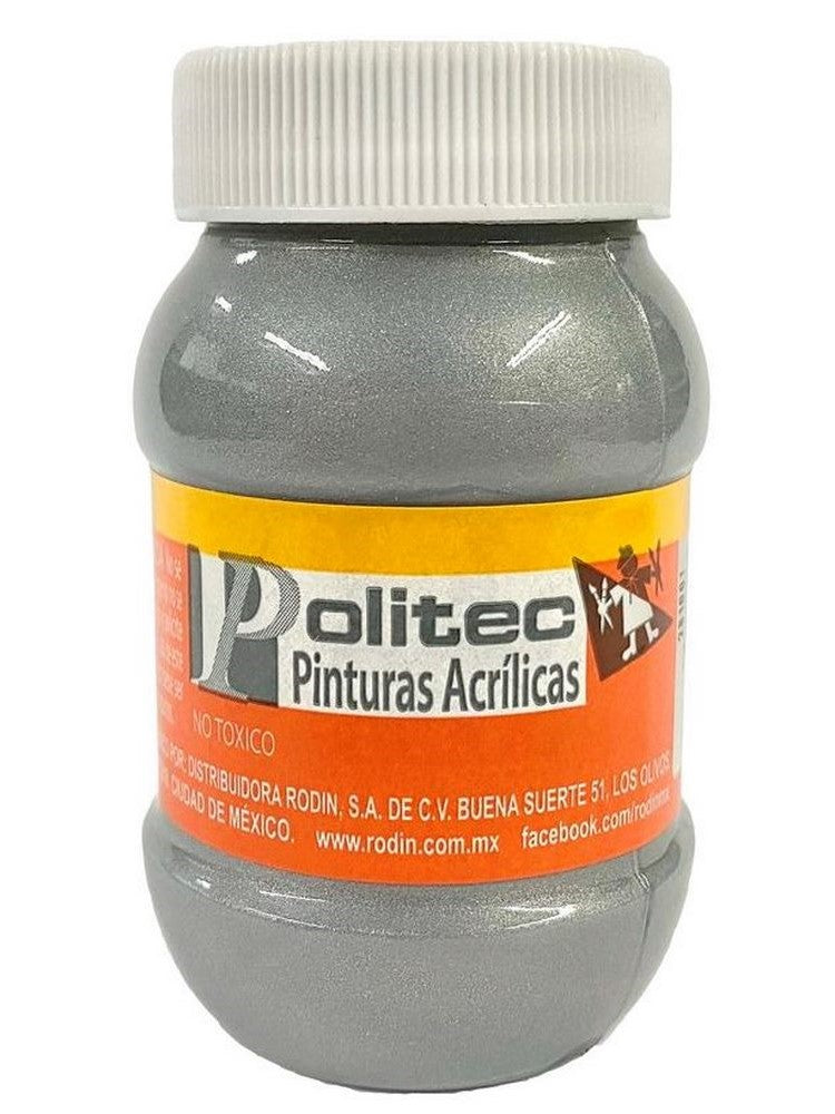 Pintura Acrílica Línea700 #701 Metálico 100ml Plata Politec® Pieza 7501139154709 01