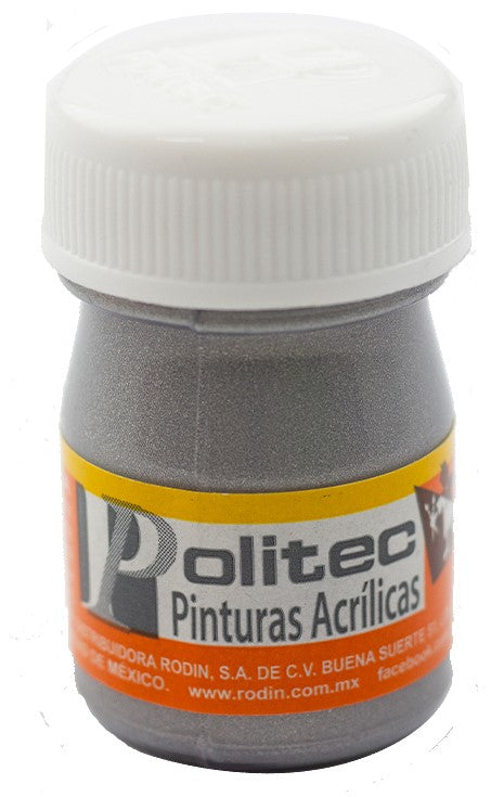 Pintura Acrílica Línea700 #701 Metálico 20ml Plata Politec® Pieza 7501230070083 01