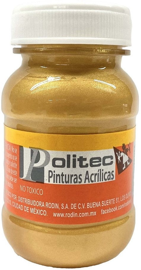 Pintura Acrílica Línea700 #702 Metálico 20ml Bronce Politec® Pieza 7501230070106 01