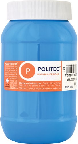 Pintura Acrílica Línea300 500ml Azul Celeste Politec® #313 Pieza 7501230031367 01