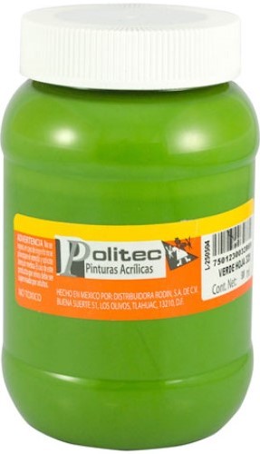 Pintura Acrílica Línea300 500ml Verde Hoja Politec® #328 Pieza 7501230032869 01