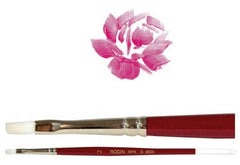 Pincel p/Acrílico 9600 Plano pelo Sintético #6 Rojo-Blanco Corto Rodin® 9600-6 [Pieza] 7501139128205 2