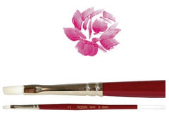 Pincel p/Acrílico 9600 Plano pelo Sintético #7 Rojo-Blanco Corto Rodin® 9600-7 [Pieza] 7501139128212 2