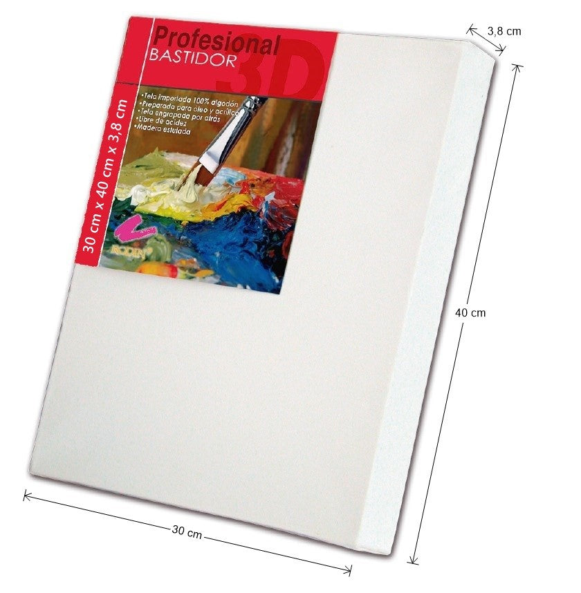 Bastidor Tridimensional 3.8cm de canto 30×40cm Rodin® [Pieza] 7501139125068