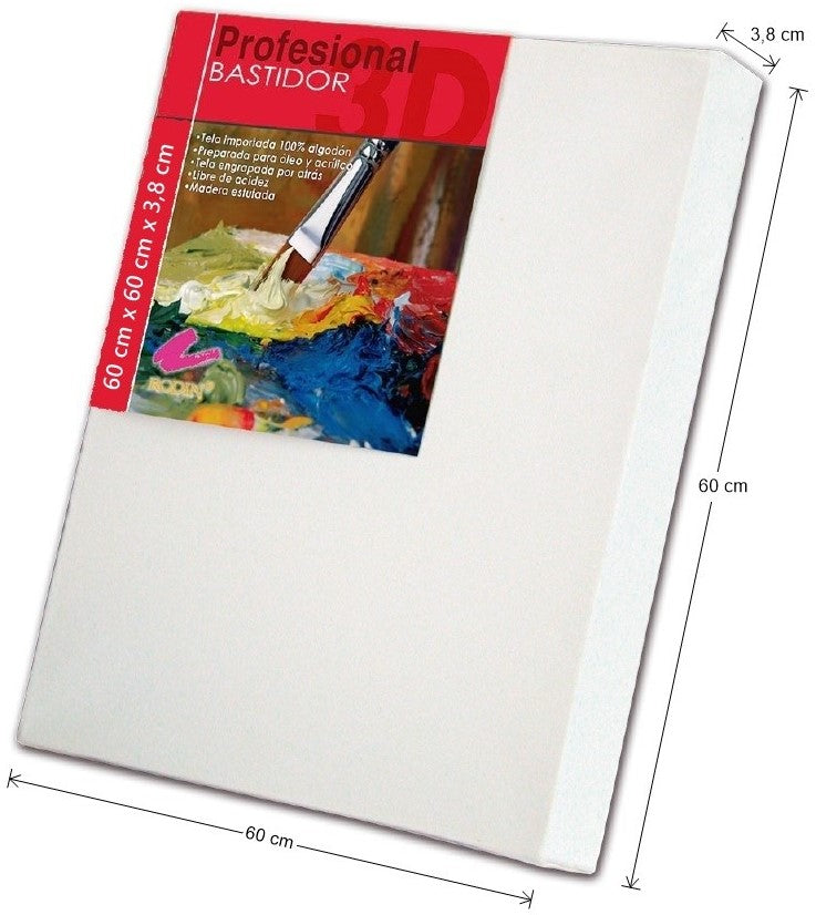 Bastidor Tridimensional 3.8cm de canto 60×60cm Rodin® [Pieza] 7501139134602