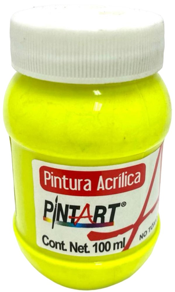 Pintura Acrílica PintArt Amarillo Fluorescente 100ml #980 PintArt® PP0AE07980 Pieza 7501858988562 01