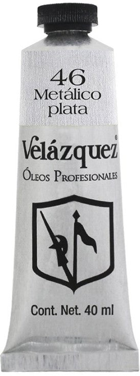 Pintura Oleo Velázquez Metálico Plata 40ml T-14 Roel® P04001446 Tubo 7501858971526 01