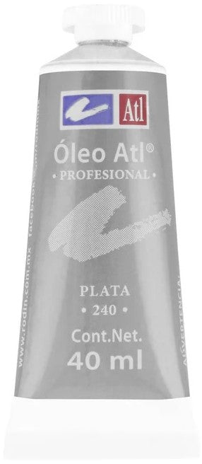 Pintura Oleo Atl 40ml Plata Metálico Alt® T-14 240 Tubo 7501139122920 01