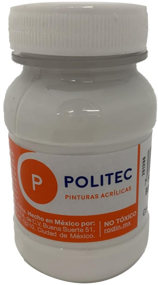 Pintura Acrílica Línea300 100ml Blanco Titanio Politec® #301 Pieza 7501230030131 01