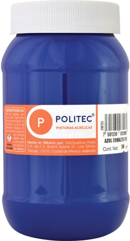 Pintura Acrílica Línea300 500ml Azul Cobalto Politec® #310 Pieza 7501230031060 01
