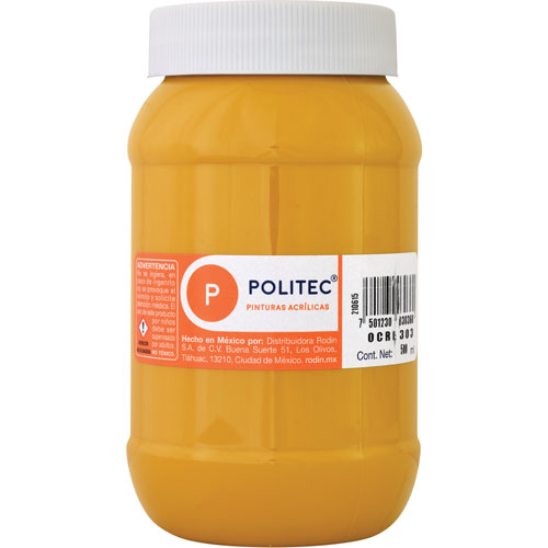 Pintura Acrílica Línea300 500ml Ocre Politec® #303 Pieza 7501230030360 01
