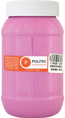 Pintura Acrílica Línea300 500ml Violeta Claro Politec® #311 Pieza 7501230031169 01