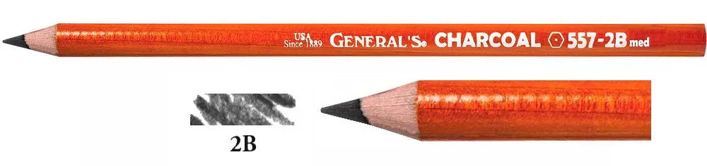 Lápiz p/Arte Charcoal 557 2B Carbón General's® EGP000572B [Pieza] 44974557023