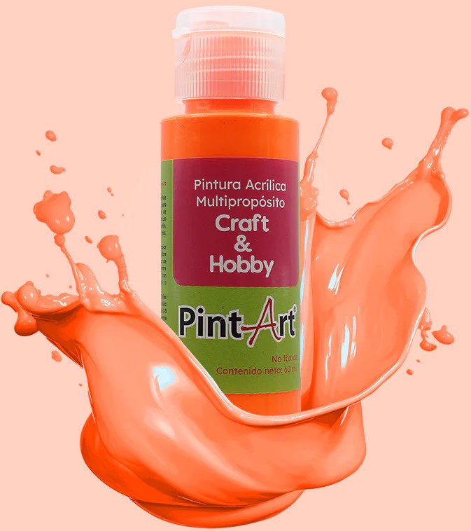 Pintura Acrílica Multiuso 60ml Naranja Neón 981 PintArt® PPAMP06981 Pieza 7501858925178 01