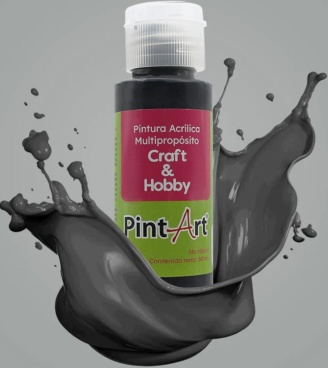 Pintura Acrílica Multiuso 60ml Negro 600 PintArt® PPAMP06600 Pieza 7501858925093 01