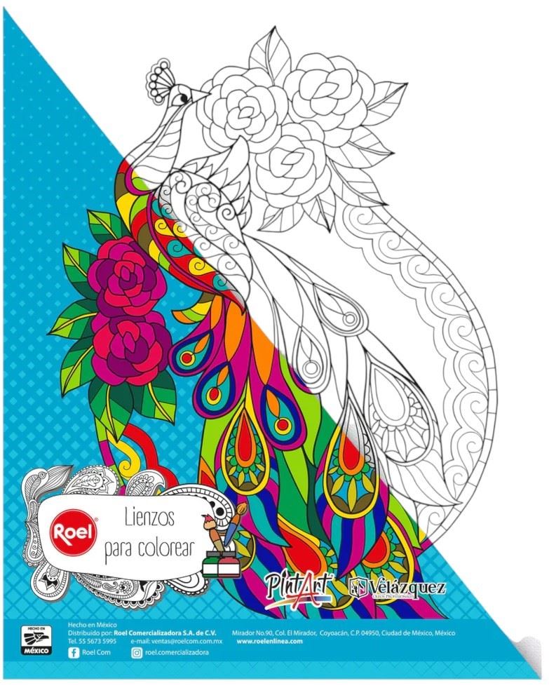 Cartón Forrado con Tela Pavo Real 2 Mandala 28×35cm Roel® PR0LCM019 Pieza 7501858973711 01