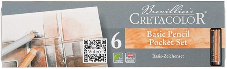 Lápiz p/Arte Basic Pencil Pocket Set c/6 EstucheMetálico CRETACOLOR® ECC040006 [Estuche] 9002592400061
