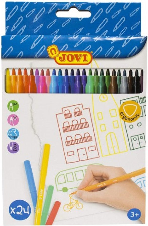 Marcador base Agua Colores Est.c/24 Jovi® N02001624 [Estuche] 8412027001540 Imagen principal del producto