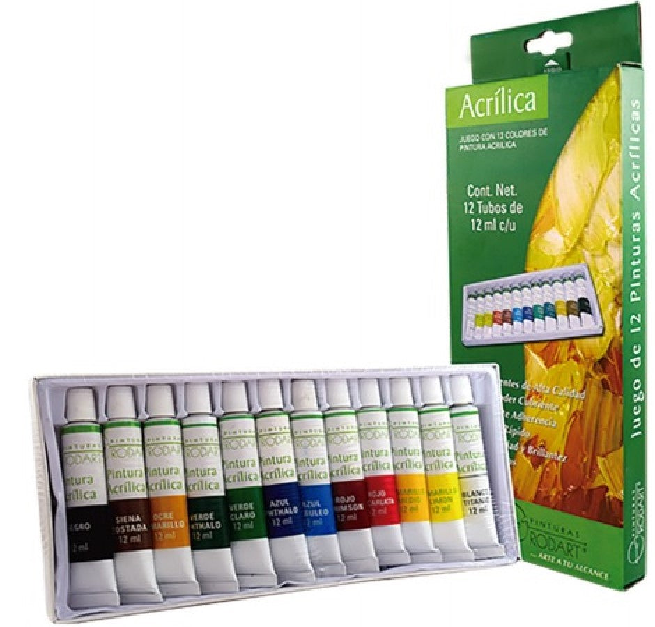 Pintura Acrílica Rodart Acrilica Rodart c/12 12ml Colores RODART® [Conjunto] 7501139145486