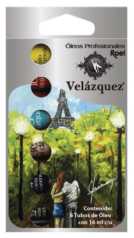 Pintura Oleo Velázquez Set 16ml Colores c/6 Roel® P04000B06 [Tubo] 7501858913724