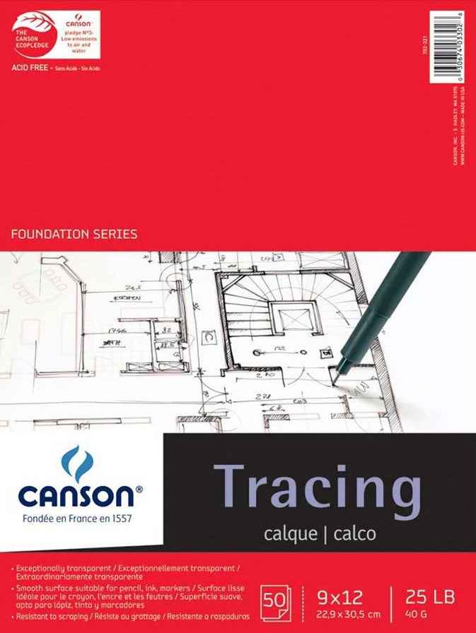 Block p/Arte Foundation Calca 40g 50 hojas 9×12" Canson® ECAU002321 [Pieza] 3148955726730