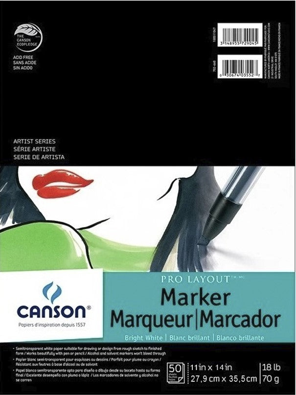Block p/Arte Marcador d/Diseño 70g 50 hojas 11×14" Canson® ECAU002661 [Pieza] 3148955729076