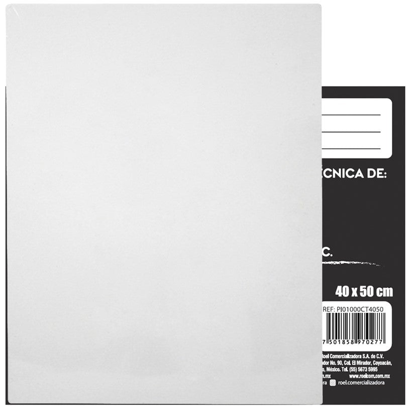 Cartón Forrado c/Tela Blanco 40×50cm INDART® PI01000CT4050 Pieza 7501858970277 01