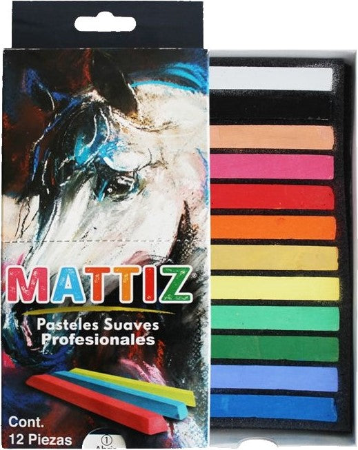 Barras Pastel Suaves Lingotes Colores Básico Colores Est.c/12 Mattiz® N32002000 Estuche 750185891550