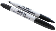 Marcador Permanente Doble Punta Negro Acrilex® A06212520 [Pieza] 7891153042947