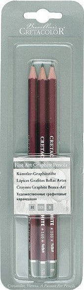 Lápiz p/Dibujo Fine Art Graphite 160 c/3 H+HB+B CRETACOLOR® ECC016031 [Estuche] 9014400196165
