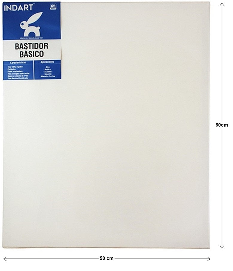 Bastidor Básico Tela Delgada 15/16" de canto 50×60cm INDART® PIBA005060 Pieza 7501858988111 01