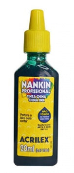 Tinta China Verde Bandera 20ml Acrilex® A05120511 [Contenedor plástico] 7891153051116