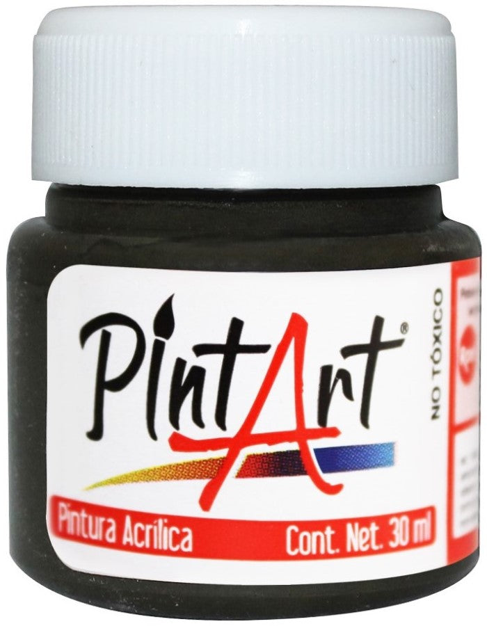 Pintura Acrílica PintArt Negro 30ml #600 PintArt® PPAEP03600 Pieza 7501858951375 01