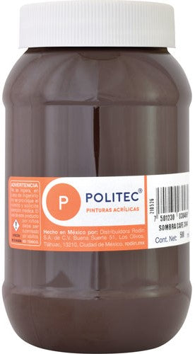 Pintura Acrílica Línea300 500ml Sombra Café Politec® #304 Pieza 7501230030469 01