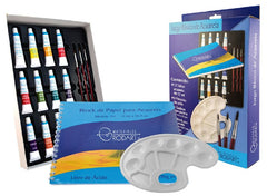 Pintura Acuarela Estuche 12 Tubos12ml (3) Pinceles Block t/Carta paleta Godete RODART® [Conjunto] 7501139175452