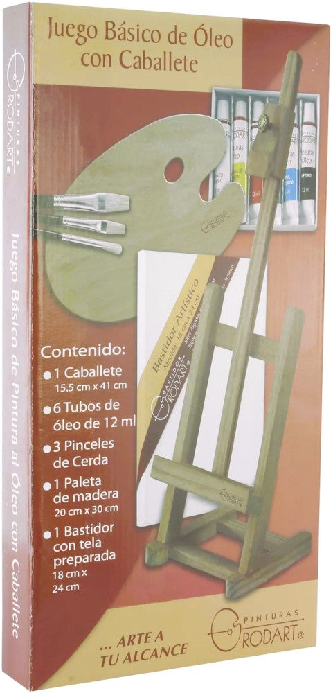 Pintura Al Óleo Estuche Juego Básico c/Caballete 469 RODART® [Pieza] 7501139175469