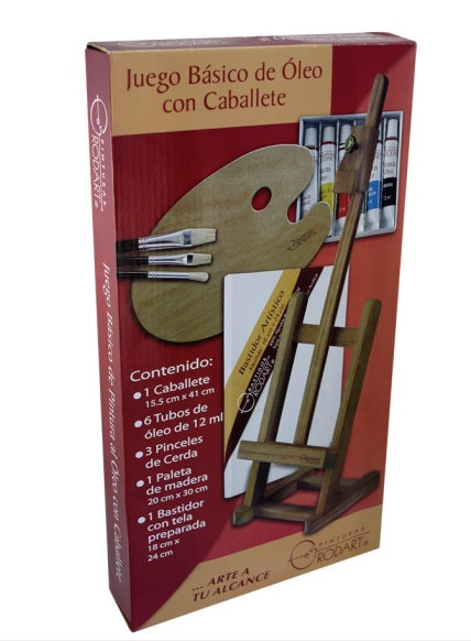 Pintura Al Oleo Estuche Juego Básico c/Caballete 469 RODART® [Pieza] 7501139175469