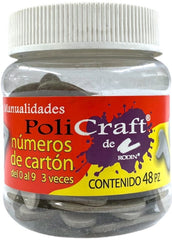 Figuras de Cartón Números en Bote Frasco c/Tapa c/48 Pzas Proesa® 2019 [Botella]