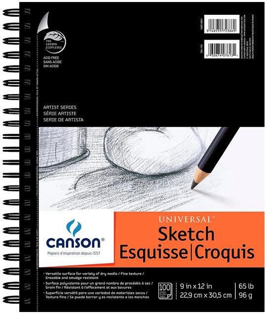 Block p/Arte Sketch Universal 96g 100 hojas 9×12" Canson® [Pieza] 3148955723869
