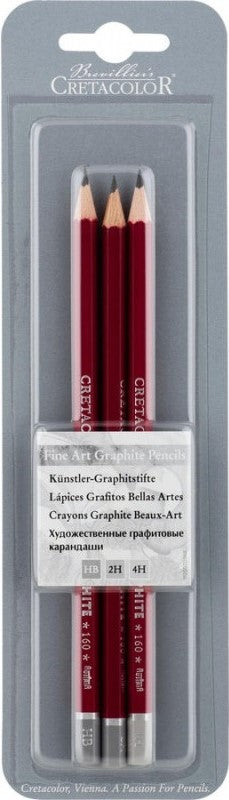Lápiz p/Dibujo Fine Art Graphite 160 c/3 HB+2H+4H CRETACOLOR® ECC016030 [Estuche] 9014400196141