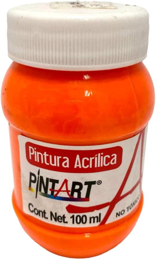 Pintura Acrílica PintArt Naranja Fluorescente 100ml #981 PintArt® PP0AE07981 Pieza 7501858988579 01