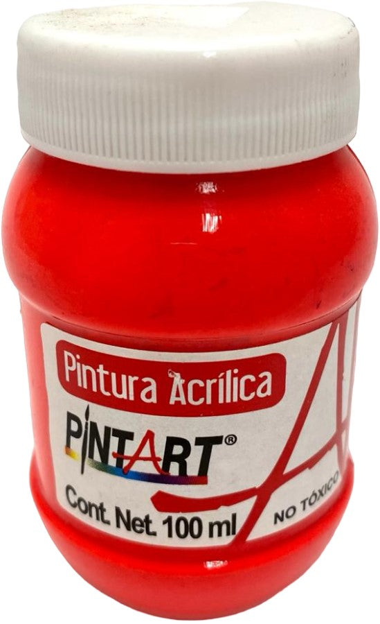 Pintura Acrílica PintArt Rojo Fluorescente 100ml #982 PintArt® PP0AE07982 Pieza 7501858988586 01
