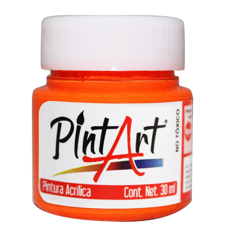 Pintura Acrílica PintArt Naranja Fluorescente 30ml #981 PintArt® PPAEP03981 Pieza 7501858988500 01