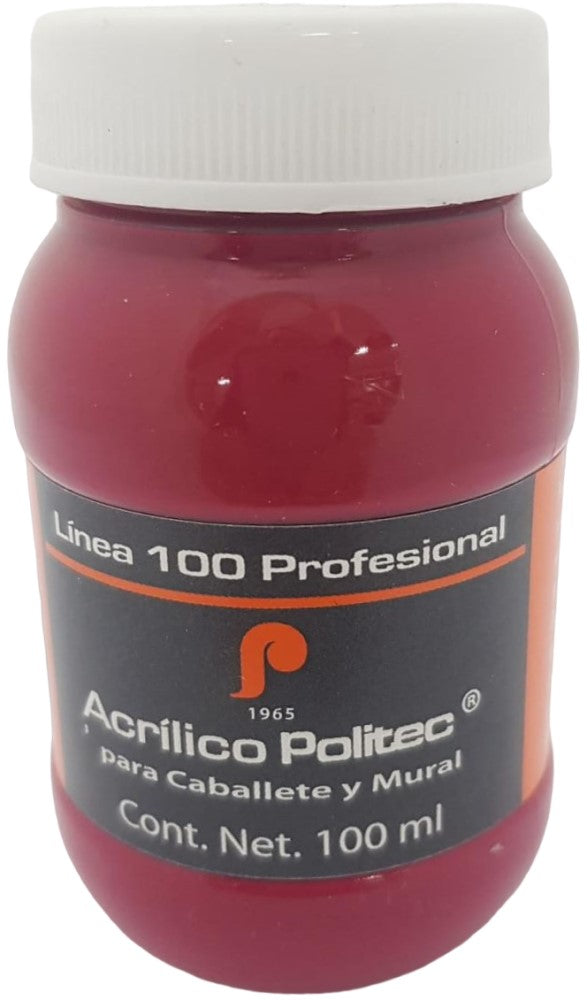 Pintura Acrílica Línea100 #120 Mural 100ml Rojo Karo Politec® [Pieza] 7501230012038 Imagen principal del producto