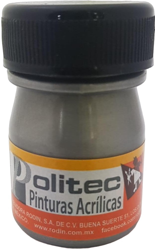 Pintura Acrílica Línea500 #517 Metálico 20ml Gris Metálico Politec® [Pieza] 7501230051716
