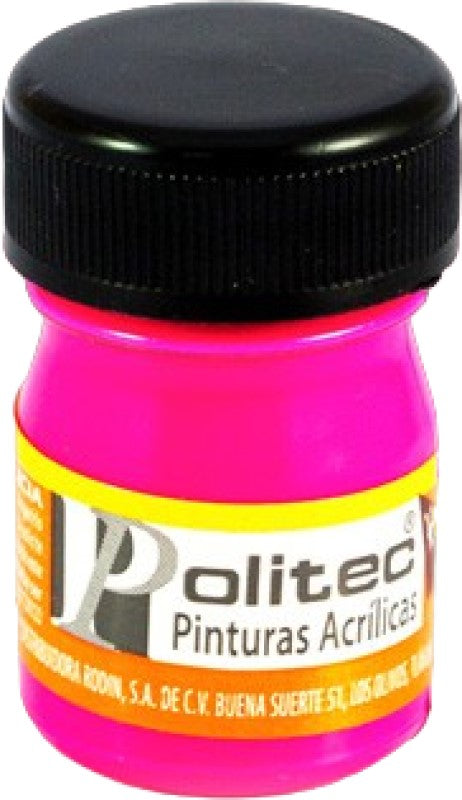 Pintura Acrílica Línea800 #806 Fluorescente 20ml Rosa Neón Politec® Pieza 7501230080617 01